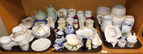 A mid-century Bell china porcelain part tea service, further teawares, shaving mug, bowls and vases,