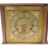 A principally 19thC caddy topped bracket clock, possibly converted from a longcase clock, with