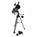 A late 20thC Sky-Watcher telescope, on tripod base, 108cm high.