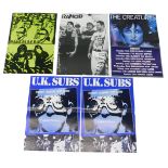 Five various punk posters, to include UK Subs Debut Album Out Now, etc., issued at time of release