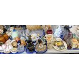 Ceramics and glassware, to include part tea sets, plates, vases, wine glasses, sherry glasses,