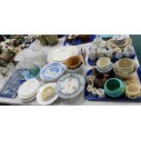 Ceramics and glassware, to include meat plates, dinner plates, cups, saucers, sherry glasses,