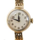 A Tudor Royal lady's 9ct gold cased wristwatch, the circular silvered dial bearing Arabic