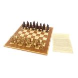 A Battle of Culloden resin chess set, together with a chessboard.