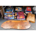 Games, including Munchkin 40,000, Star Wars Saga Edition chess set, Inspector McClue, Death to