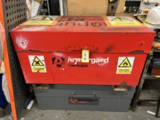 Armor Gard Tuffbank steel lockable tool store (open - no key); Armor Gard Flambank hazardous waste