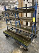 Steel fabricated a-frame glazed panel trolley x 2
