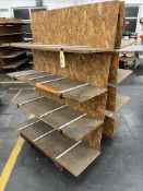 120cm steel fabricated four-tier shelved cantilever mobile process trolley; 120cm steel fabricated