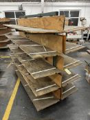 200cm steel fabricated four-tier shelved cantilever mobile process trolley; 240cm steel fabricated