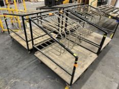 4 x steel fabricated A-Frame composite window/door trollies, 120cm x 120cm