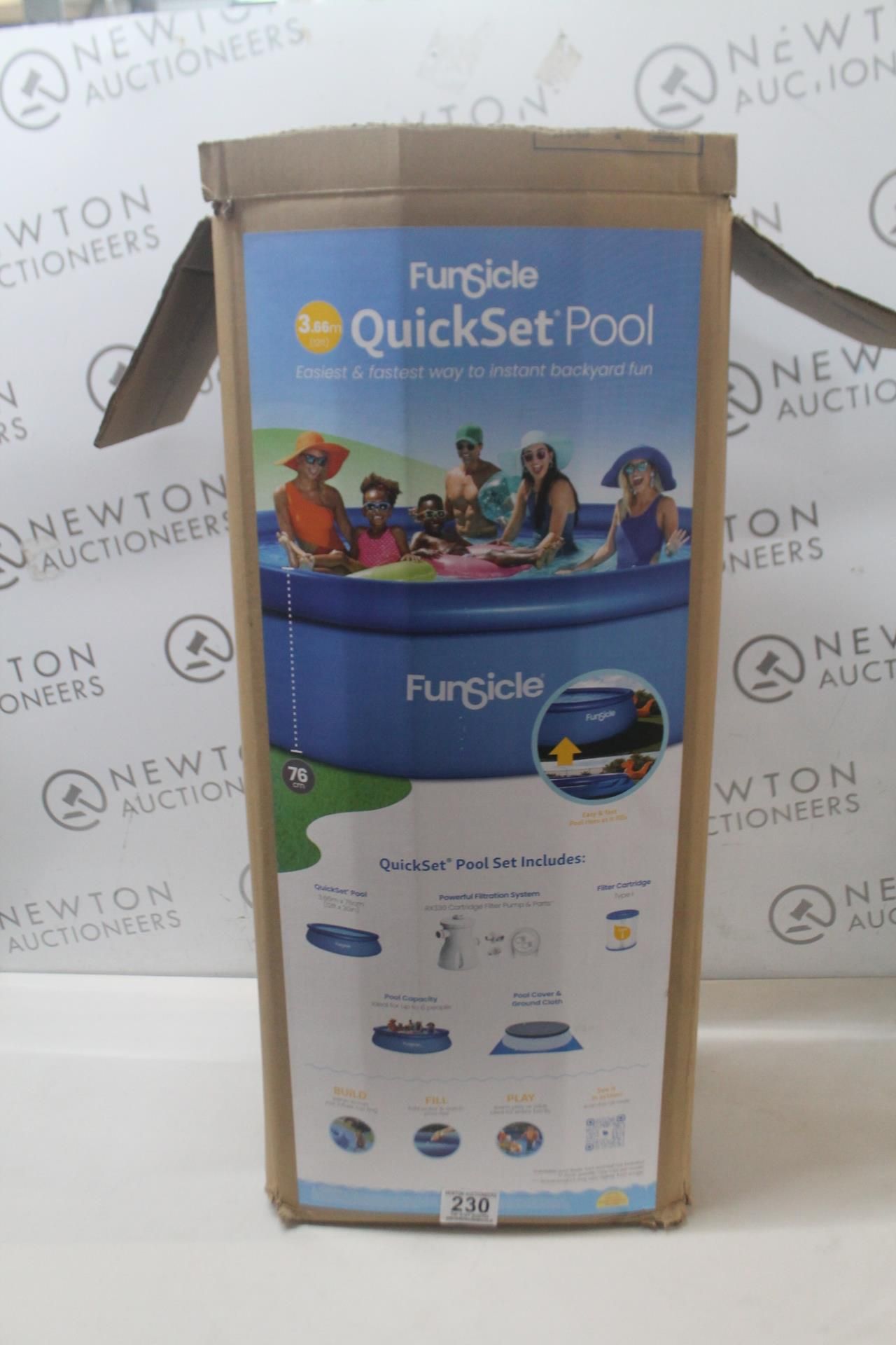 1 BOXED FUNSICLE 12FT (3.6M) QUICKSET POOL RRP Â£54.99