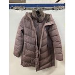 1 LADIES ANDREW MARC HOODED JACKET IN PINK SIZE S RRP Â£129