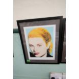 Framed Andy Wharol poster Grace Kelly 1984 screen print on Lennox Museum board (40" x 32) with