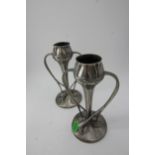 Fabulous pair of TUDRIC tulip vases, Art Noveau, possibly Archibald Knox, Liberty,
