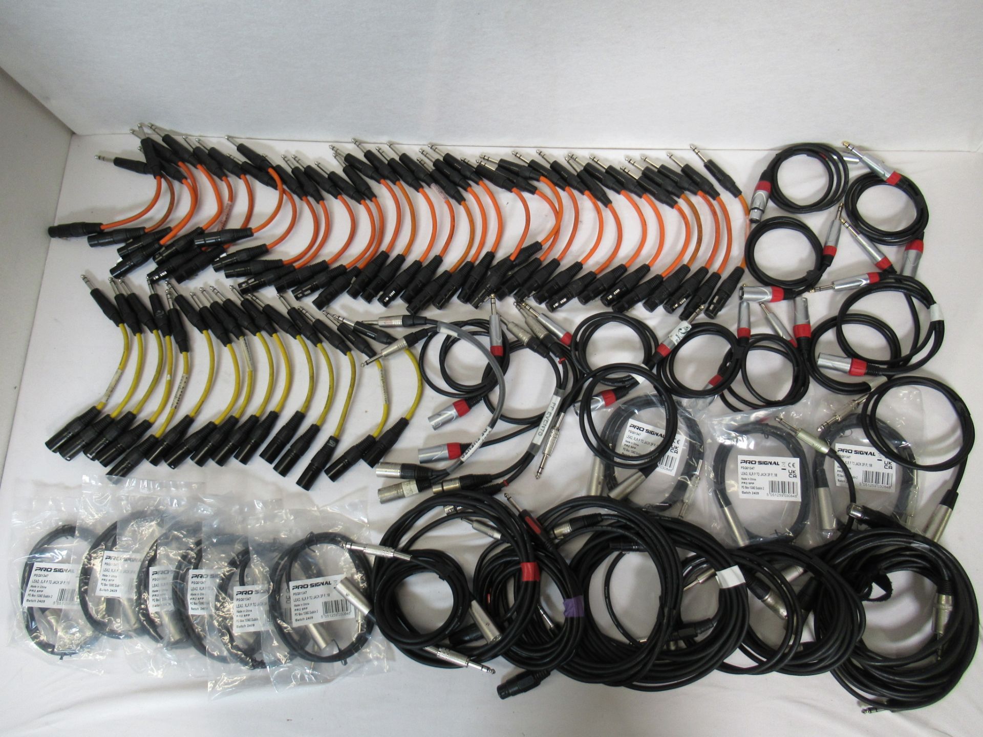 Quantity of balanced or unbalanced 1/4" Jack to M or F XLR adaptor cables - Image 2 of 10