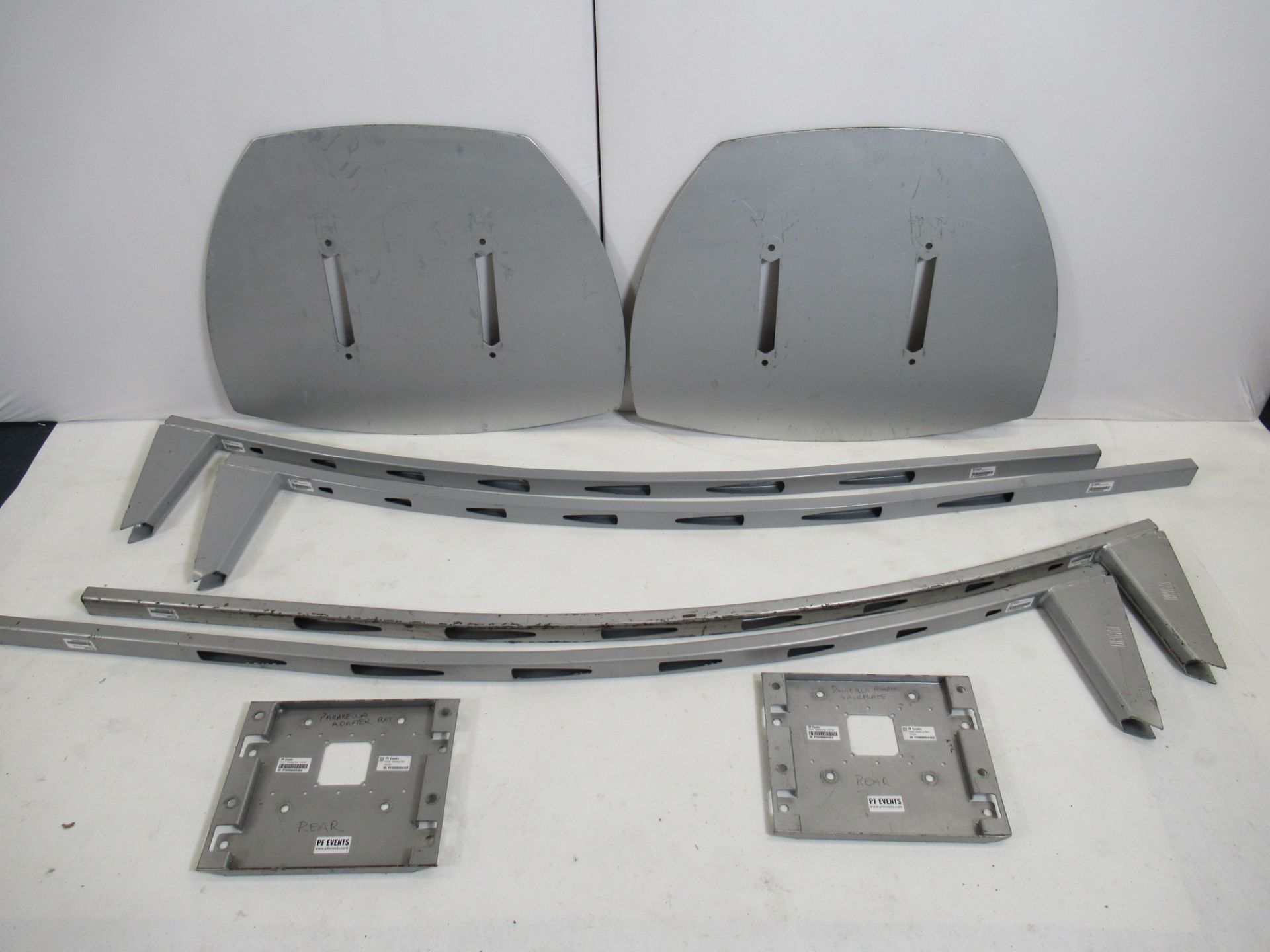 (2) Unicol Parabella heavy duty silver stands