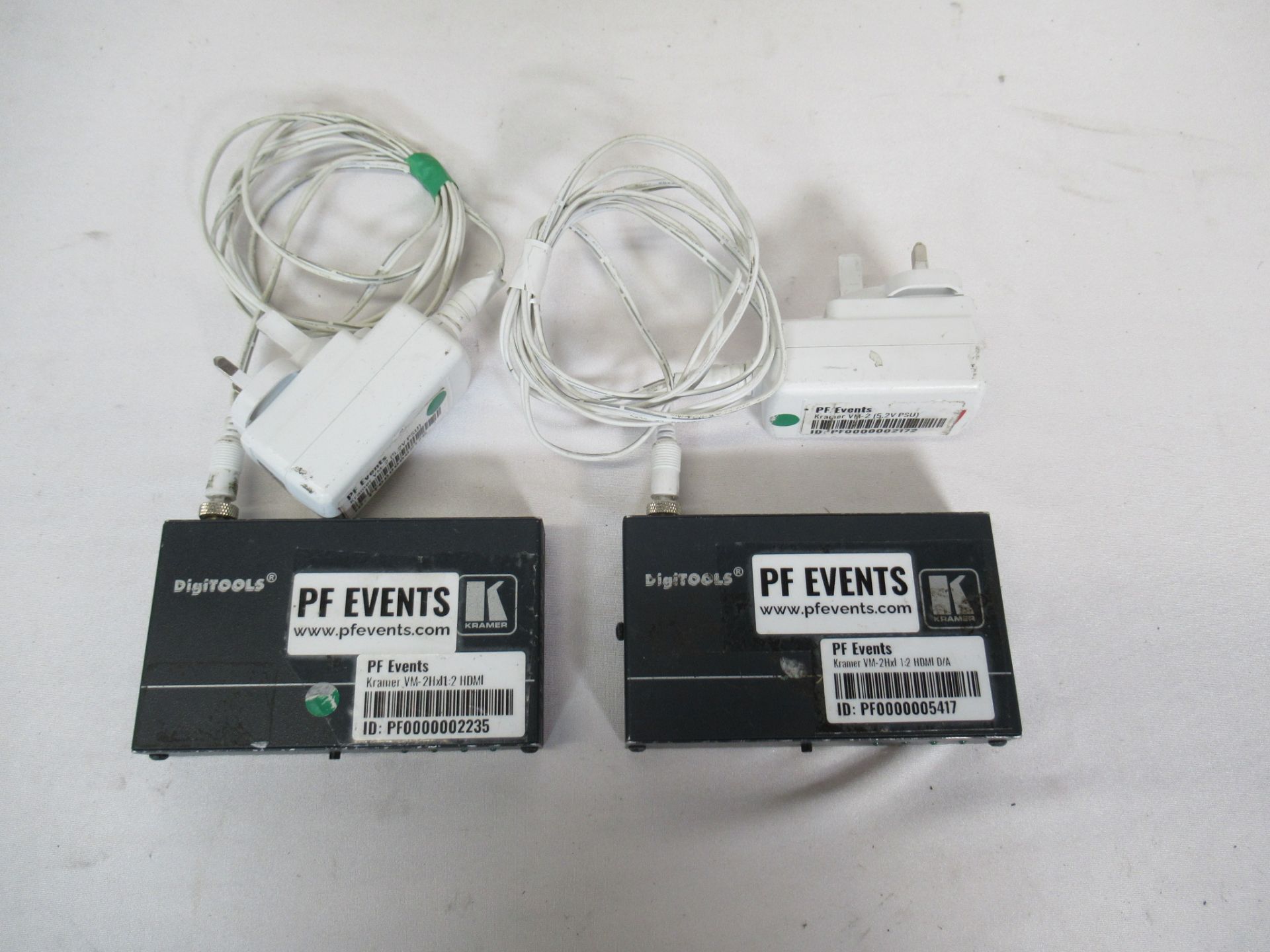 (2) Kramer VM-2HXL 1:2 HDMI distributors