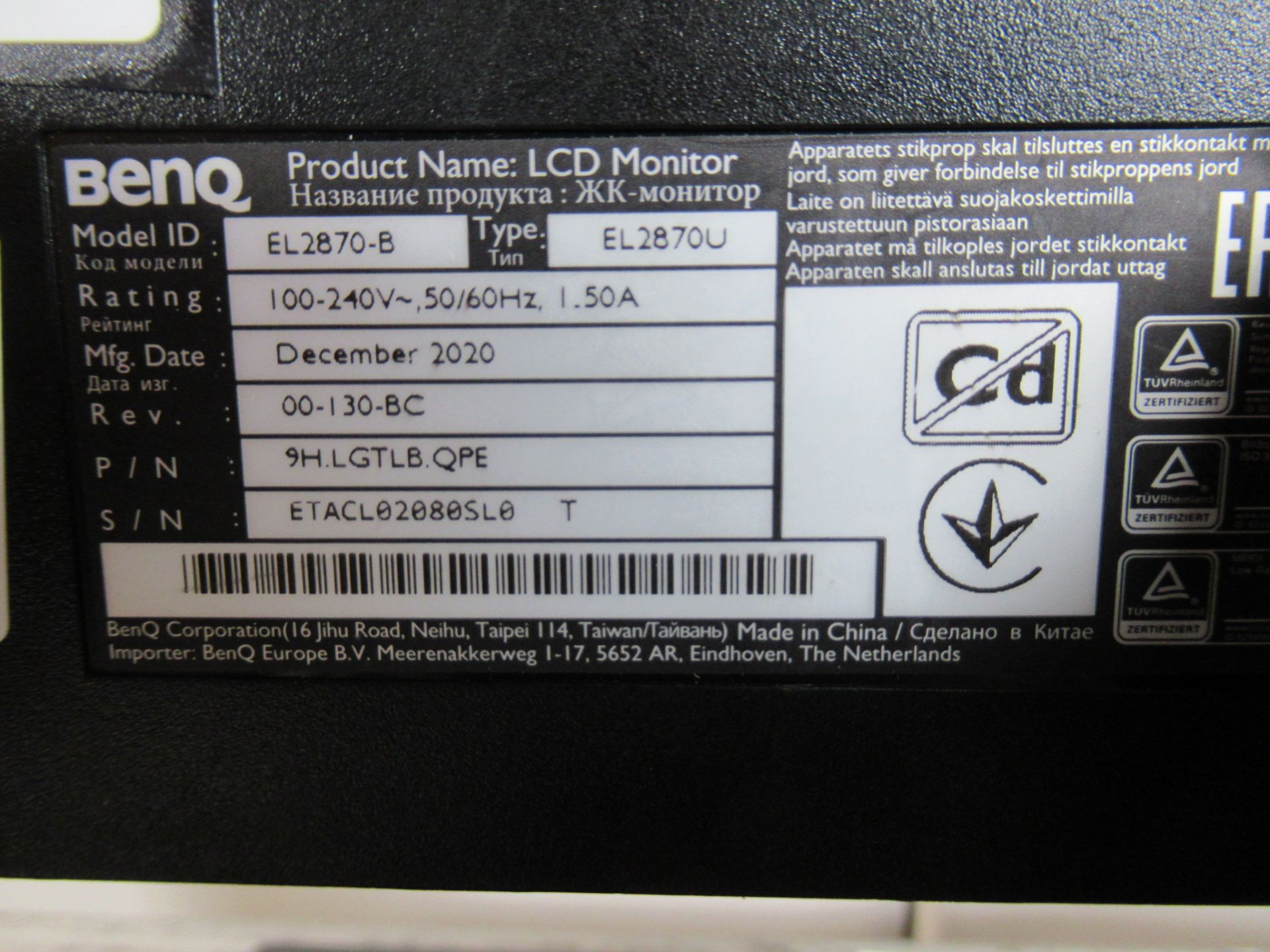 BenQ EL2870U 28" LED 4K HDR Gaming Monitor - Image 7 of 10