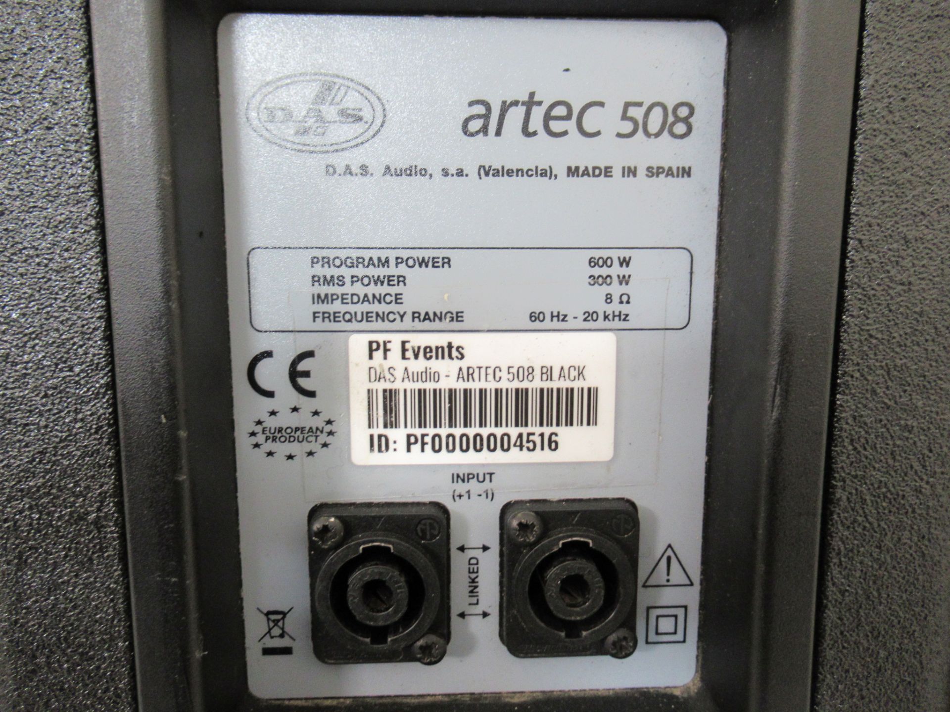 (4) DAS Audio Artec-508 Black Speakers - Image 10 of 20