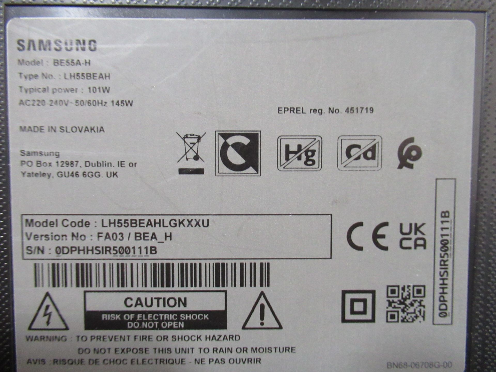 (2) Samsung BE55A-H BEA-H Series - 55" LED-backlit LCD TV - 4K - Image 8 of 19