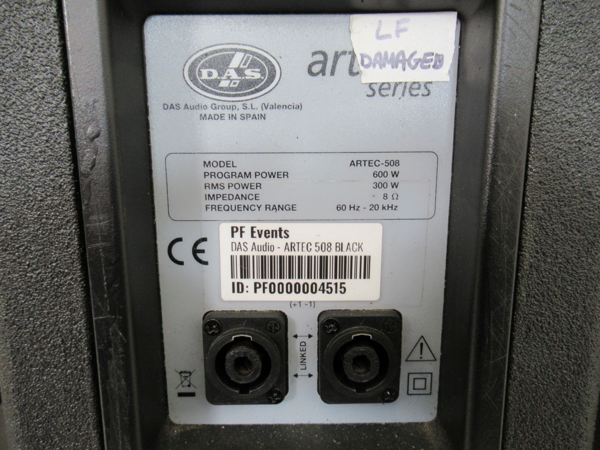 (4) DAS Audio Artec-508 Black Speakers - Image 5 of 20