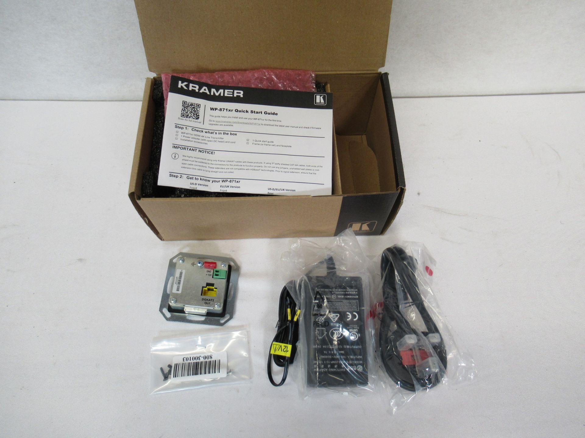 Kramer WP-871XR 4K HDR HDMI 1â€“gang PoC wallâ€“plate transmitter