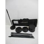 K&M round base tall telescopic microphone stands