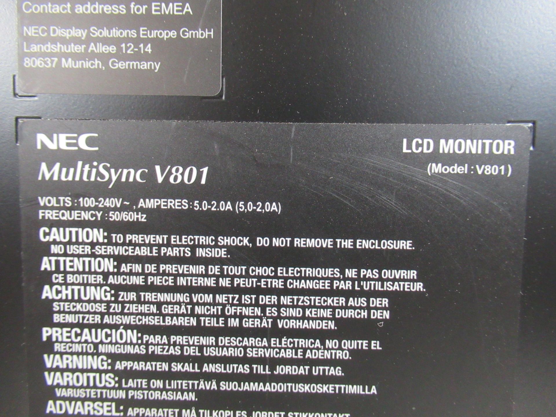 (2) NEC MultiSync V801 V Series - 80" LED-backlit LCD displays - Image 10 of 22