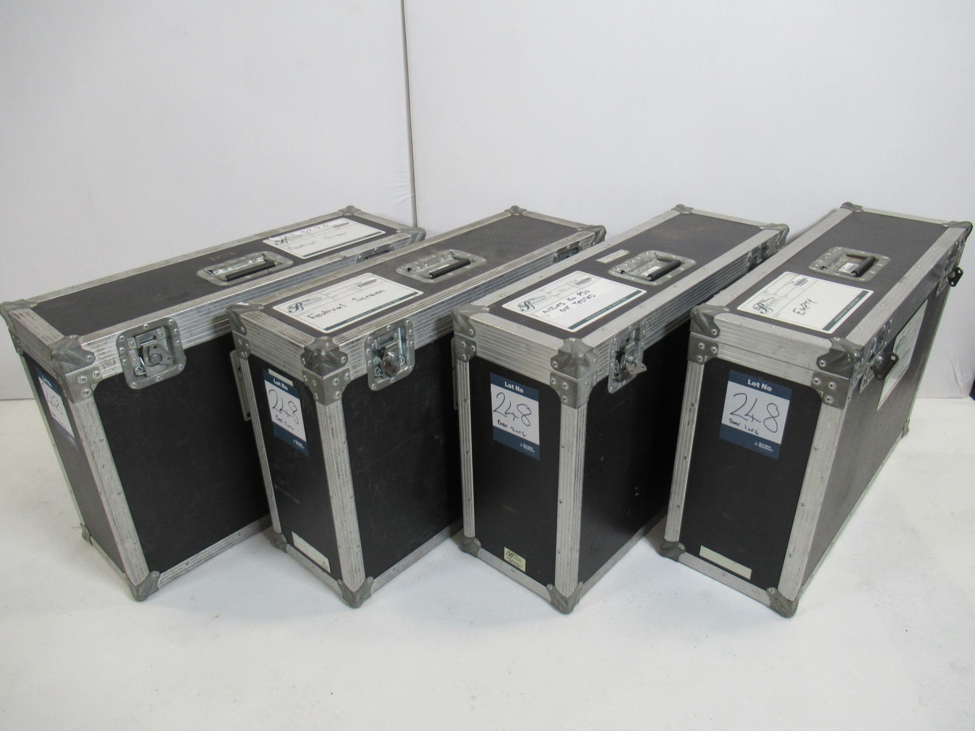 (4) Samsung LS24B150BL 24" LED monitors, with flight cases - Image 7 of 7