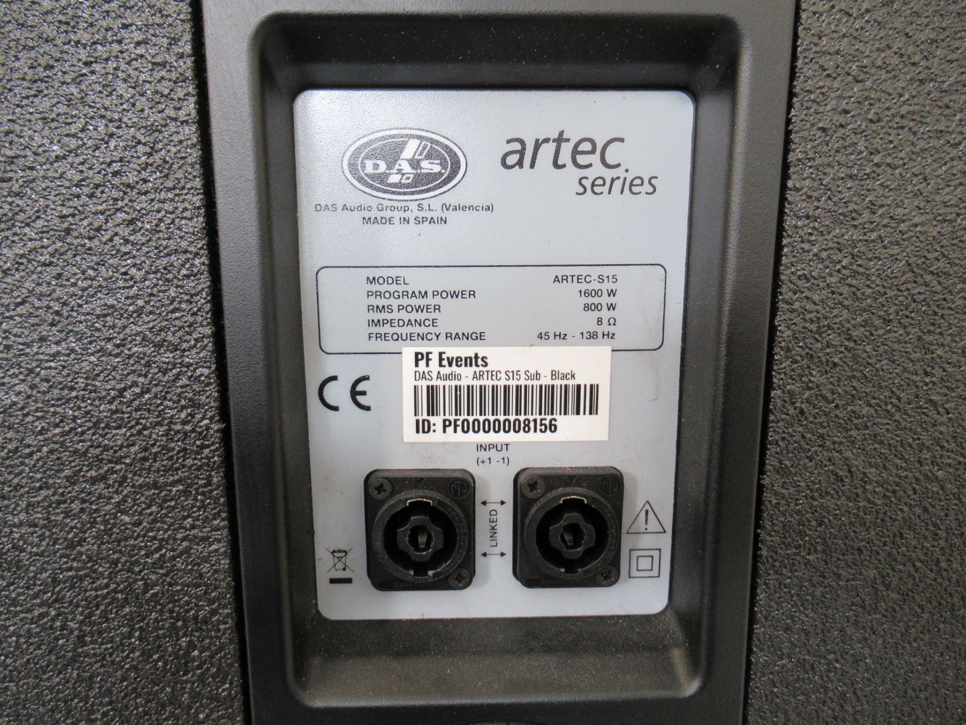 (2) DAS Audio Artec-S15 Black Subwoofers - Image 6 of 9