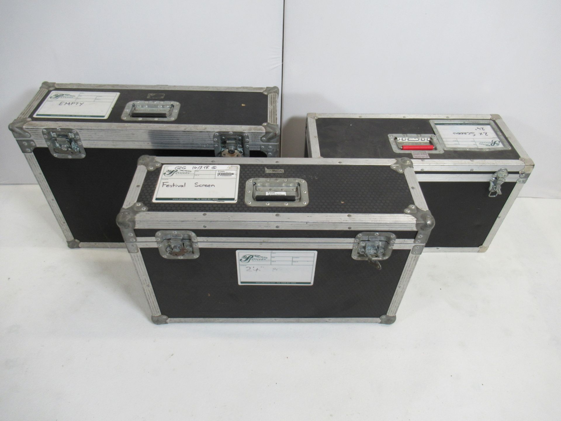 (3) Assorted Flight Cases for Screens