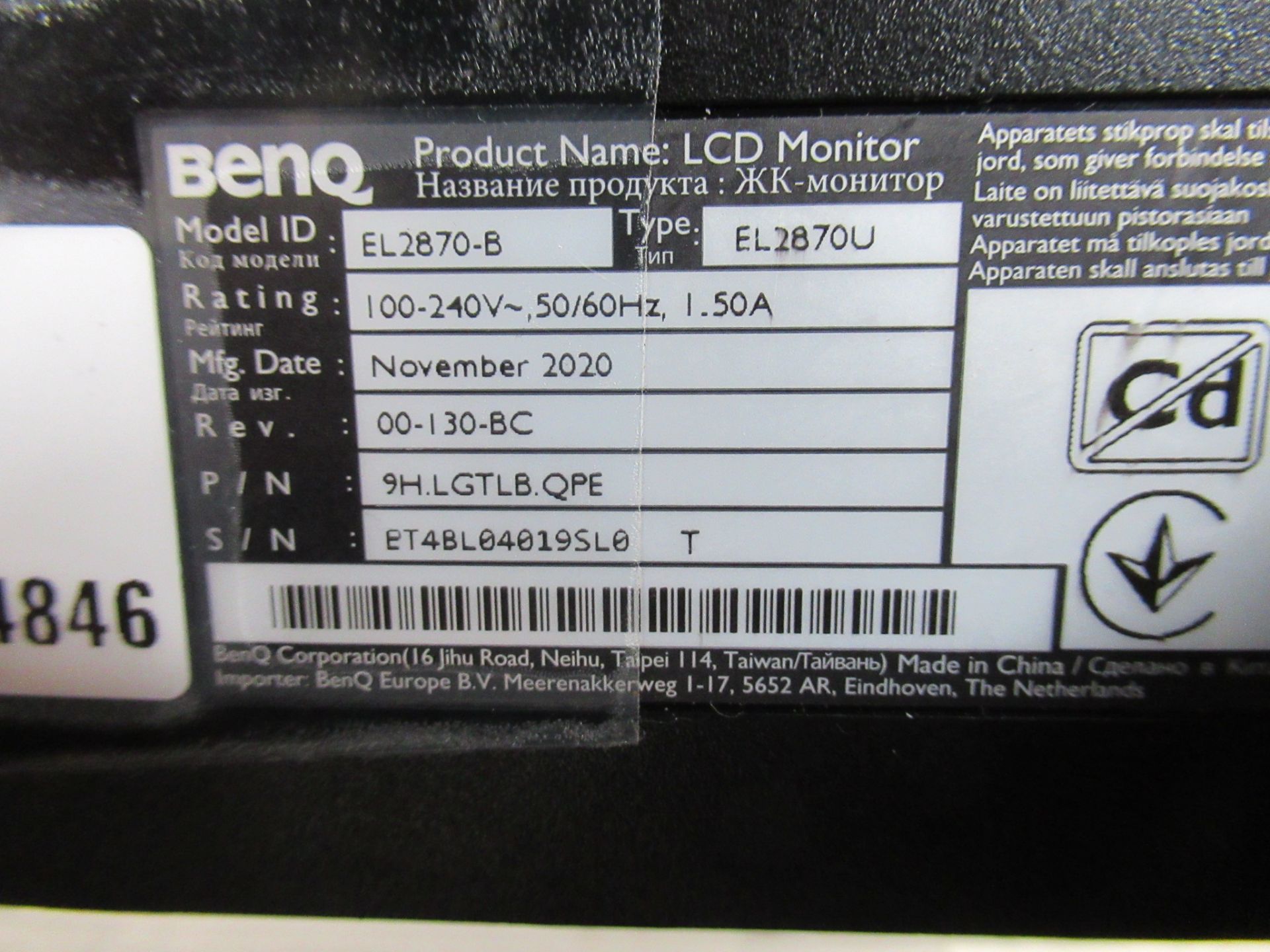 BenQ EL2870U 28" LED 4K HDR Gaming Monitor - Image 7 of 10