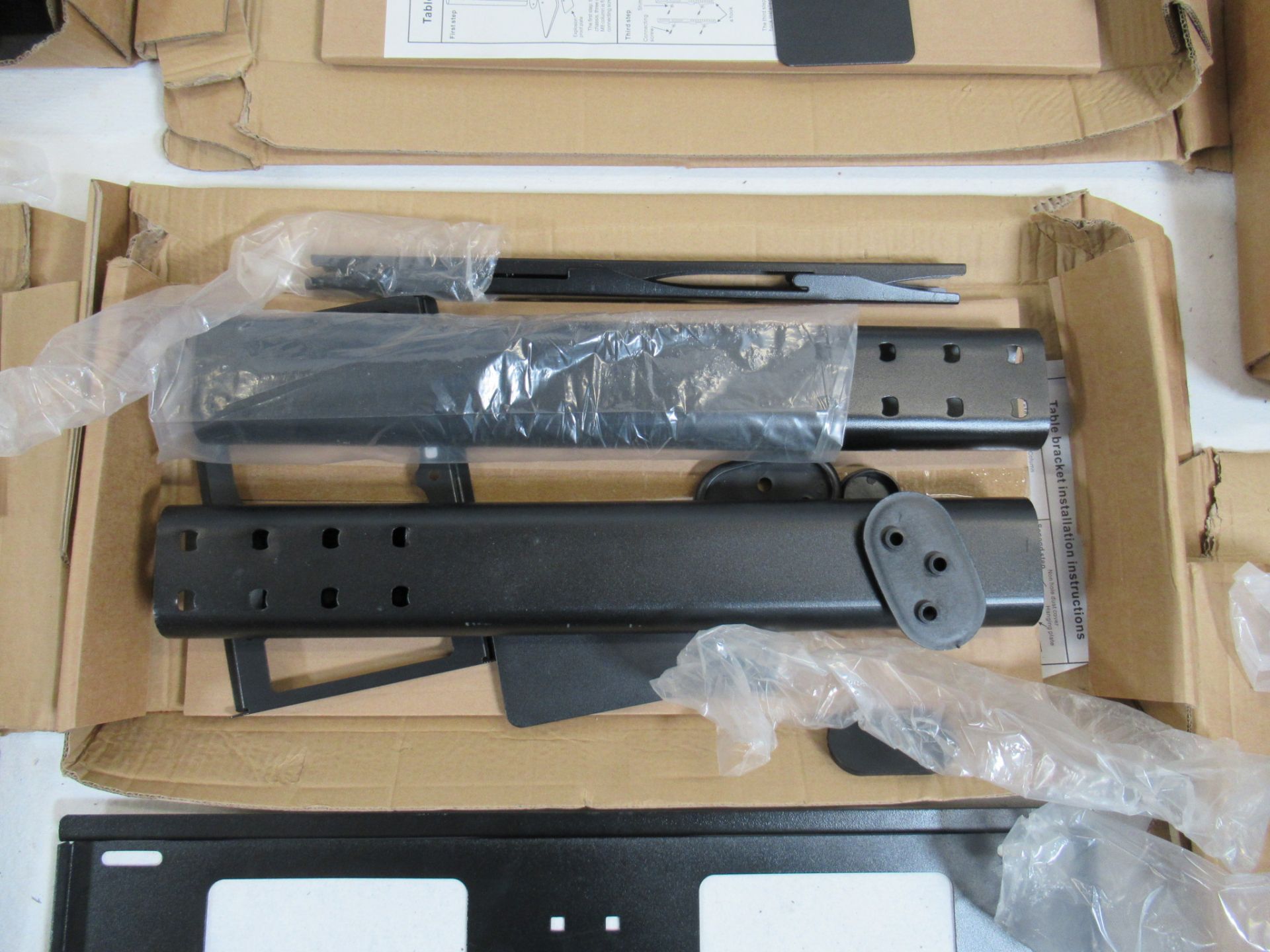 (7) Home Design universal table top TV stand with tempered glass with components - Image 7 of 12