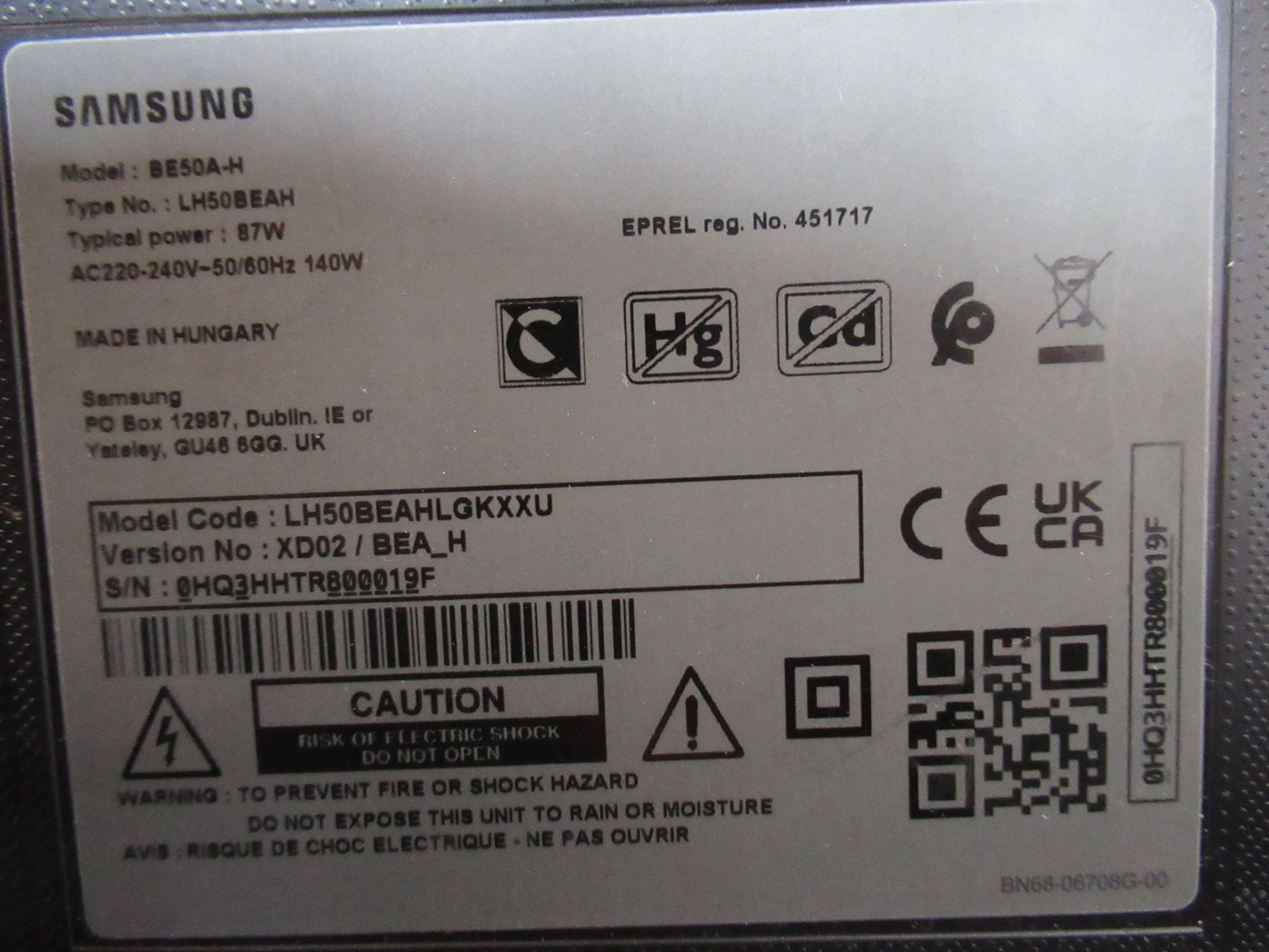 Samsung BE50A-H BEA-H Series - 50" LED-backlit LCD TV - 4K - Image 4 of 6