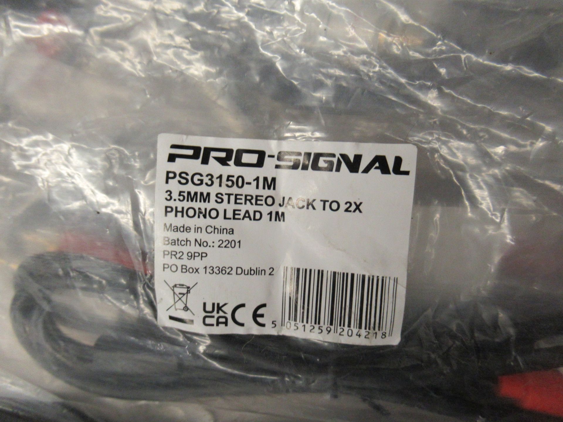 Quantity of Male Mini jack to RCA, 1/4" jack, M and F XLR and Female Mini Jack Cables - Image 7 of 9