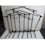 (8) K&M telescopic or fixed boom tripod microphone stands
