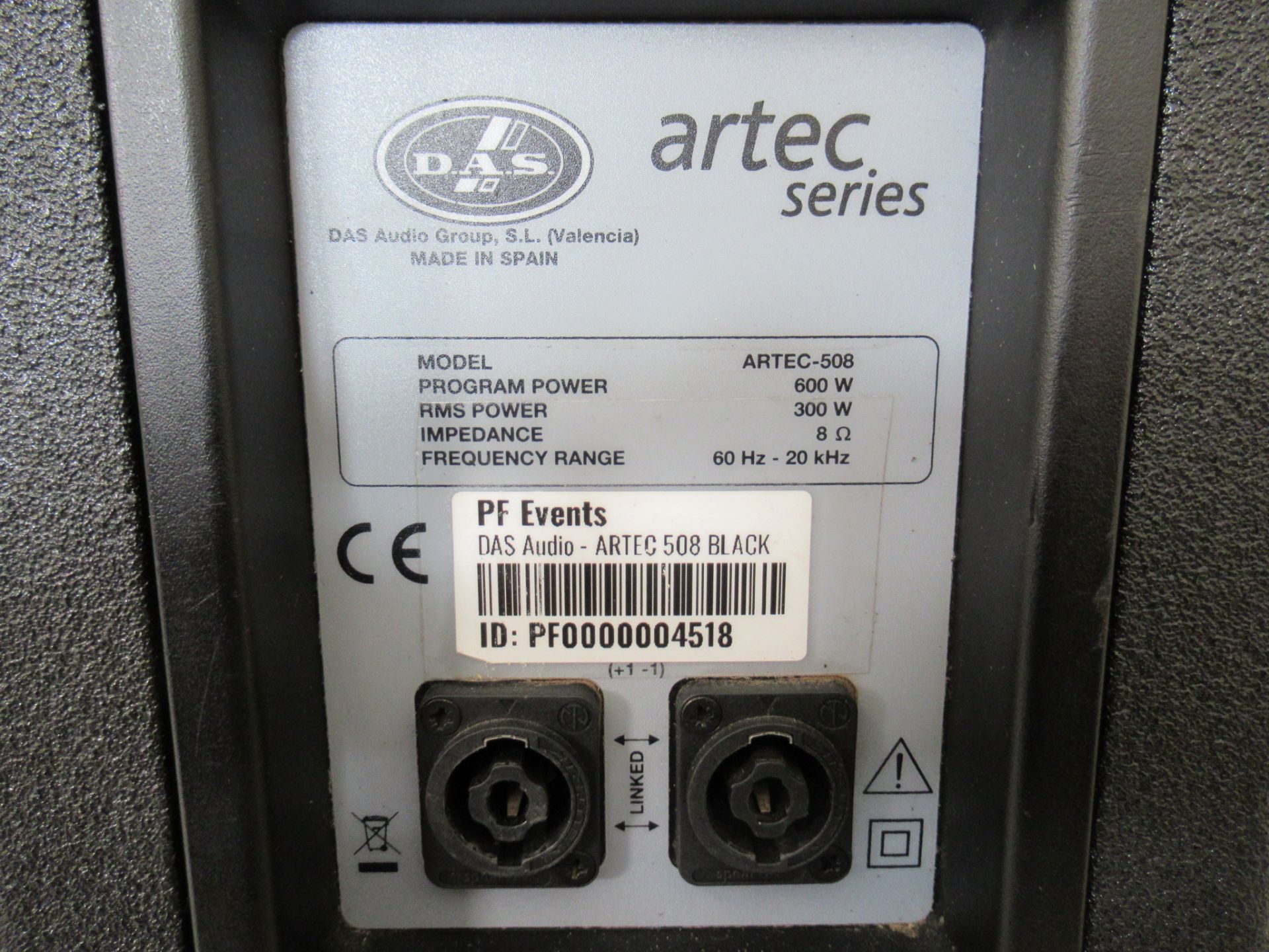 (4) DAS Audio Artec-508 Black Speakers - Image 11 of 19