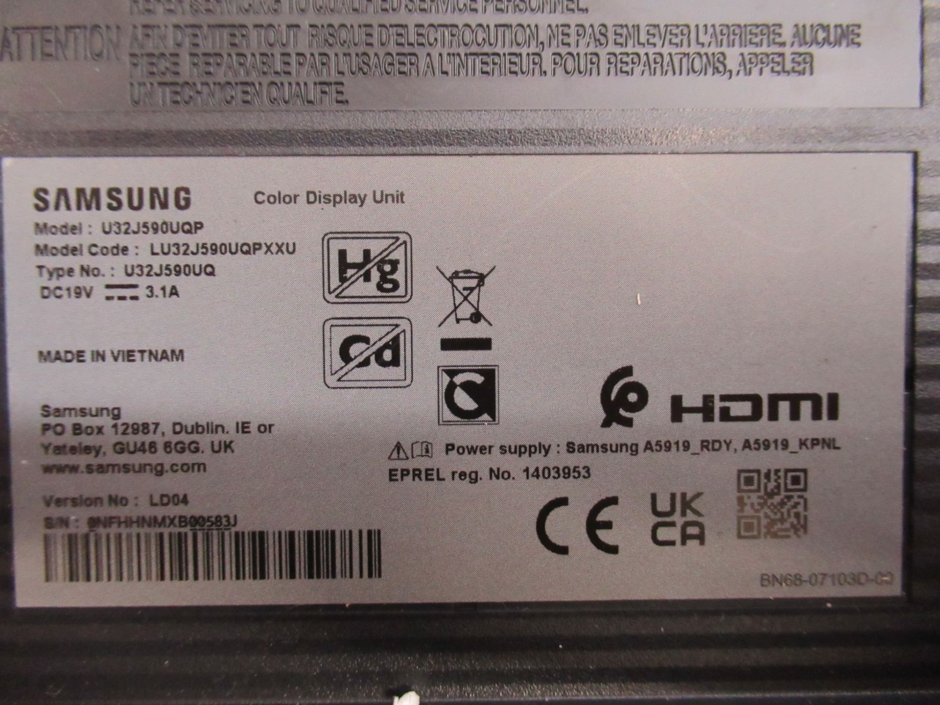 (2) Samsung U32J590UQP - UJ59 Series - 32" LED monitor - 4K - Image 7 of 8