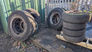 Quantity of various sized truck and van wheels/tyres as lotted