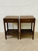 A pair of 1940's mahogany nightstands