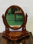 A Victorian mahogany table mirror