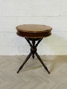 A 19th century oak and burr oak circular work table