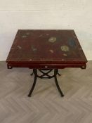 A decorative contemporary Chinese chinoiserie style lacquered centre table