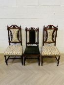 Three items to include a pair of small 19th century rosewood side chairs