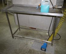 1 x Stainless Steel Anti Drip Prep Table with Foot Controlled Lung Blower