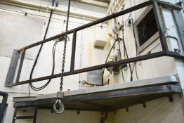 1 x Corner Wall Mounted V Shaped Platform with Checker Plate Anti Slip Flooring, Steel Access Ladder