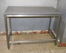 1 x Stainless Steel Prep Table with Removable Top - Dimensions: H88 x W120 x D60 cms