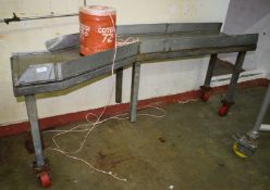 1 x Mobile Processing Table with Raised Sides - Dimensions: H80 x W209 x D50