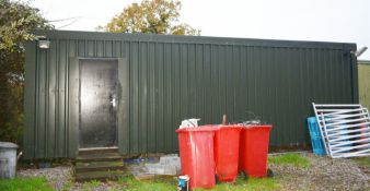 1 x Corrugated 20ft Storage Shed Featuring Two Rooms with Lockable Internal Door, OBS Wood