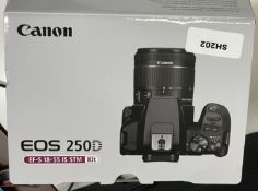 1 x Canon EOS 250D Digital DSLR Camera with 18-55 SI STM Lens Kit - Boxed with Accessories